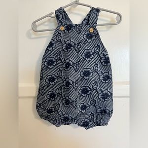 NWT Janie and Jack Hibiscus Linen Shortalls